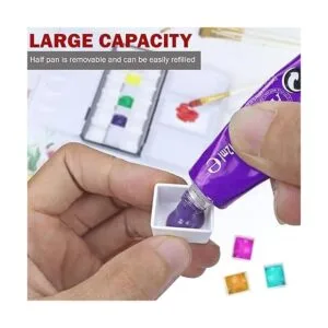 DUGATO Paleta de acuarela vacía con tapa paleta plegable_5