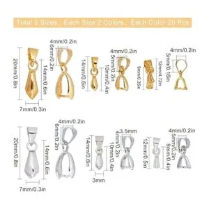 SUNNYCLUE 1 caja de 5 tamaños de latón para colgar en la_2