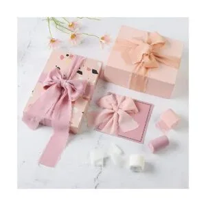 4 rollos de cinta de gasa con flecos hechos a mano 1_5