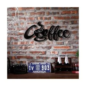 Black Wire Coffee Sign for Wall Metal Coffee Bar Art_5