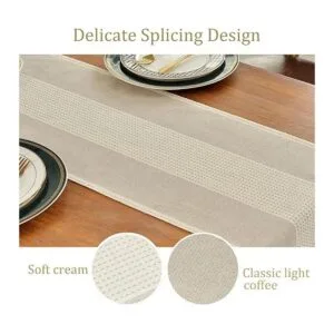 Wracra Camino de mesa de lino camino de mesa de macramé_3