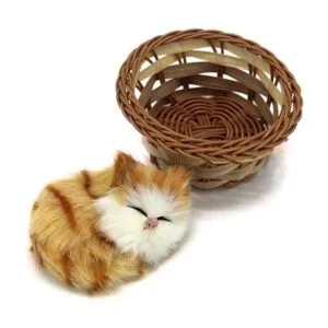 Coolayoung Juguete de muñeca de gato dormido en la cesta_3