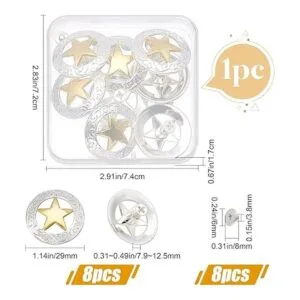 GORGECRAFT 1 caja de 8 juegos de 8 botones decorativos con_2