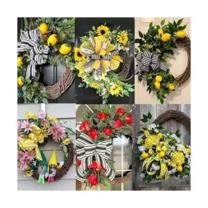 HUIHUANG Cinta de arpillera de lunares amarillos con borde_6