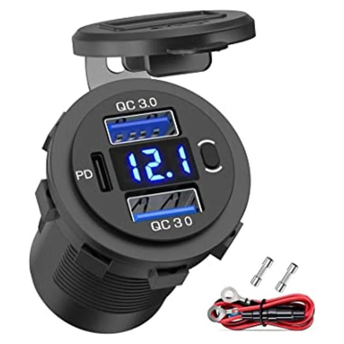 Qidoe Toma de corriente USB de 12 V dual de 18 W de carga_1