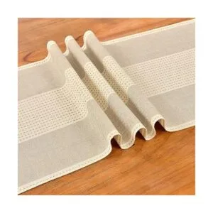 Wracra Camino de mesa de lino camino de mesa de macramé_2