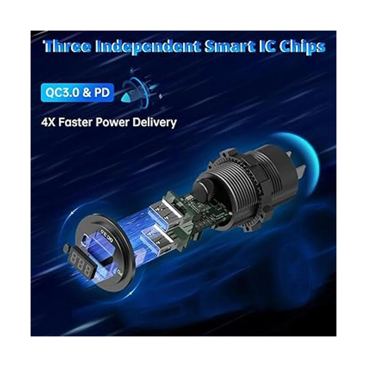 Qidoe Toma de corriente USB de 12 V dual de 18 W de carga_3