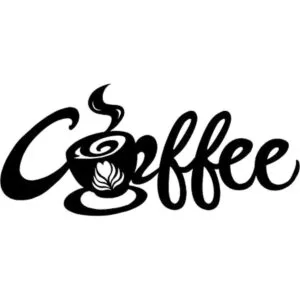 Black Wire Coffee Sign for Wall Metal Coffee Bar Art_1