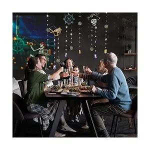 Guirnalda pirata de calavera de 6 cuerdas para decoración_6