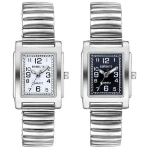 JewelryWe Reloj ultra fino de fácil lectura para mujer con_7