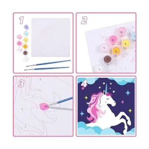 G.C 2 piezas de pintura por números para niños unicornio_5