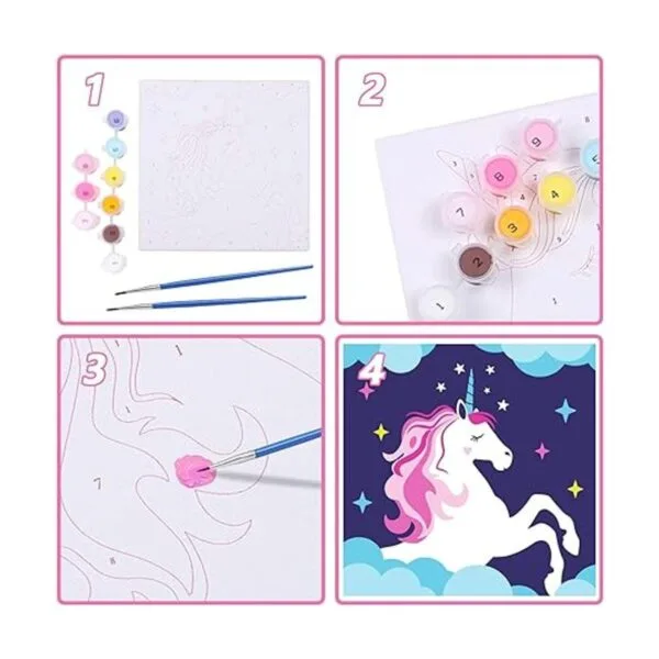 G.C 2 piezas de pintura por números para niños unicornio_5