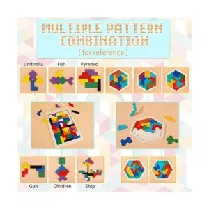 Paquete de 2 rompecabezas hexagonales de madera y_6