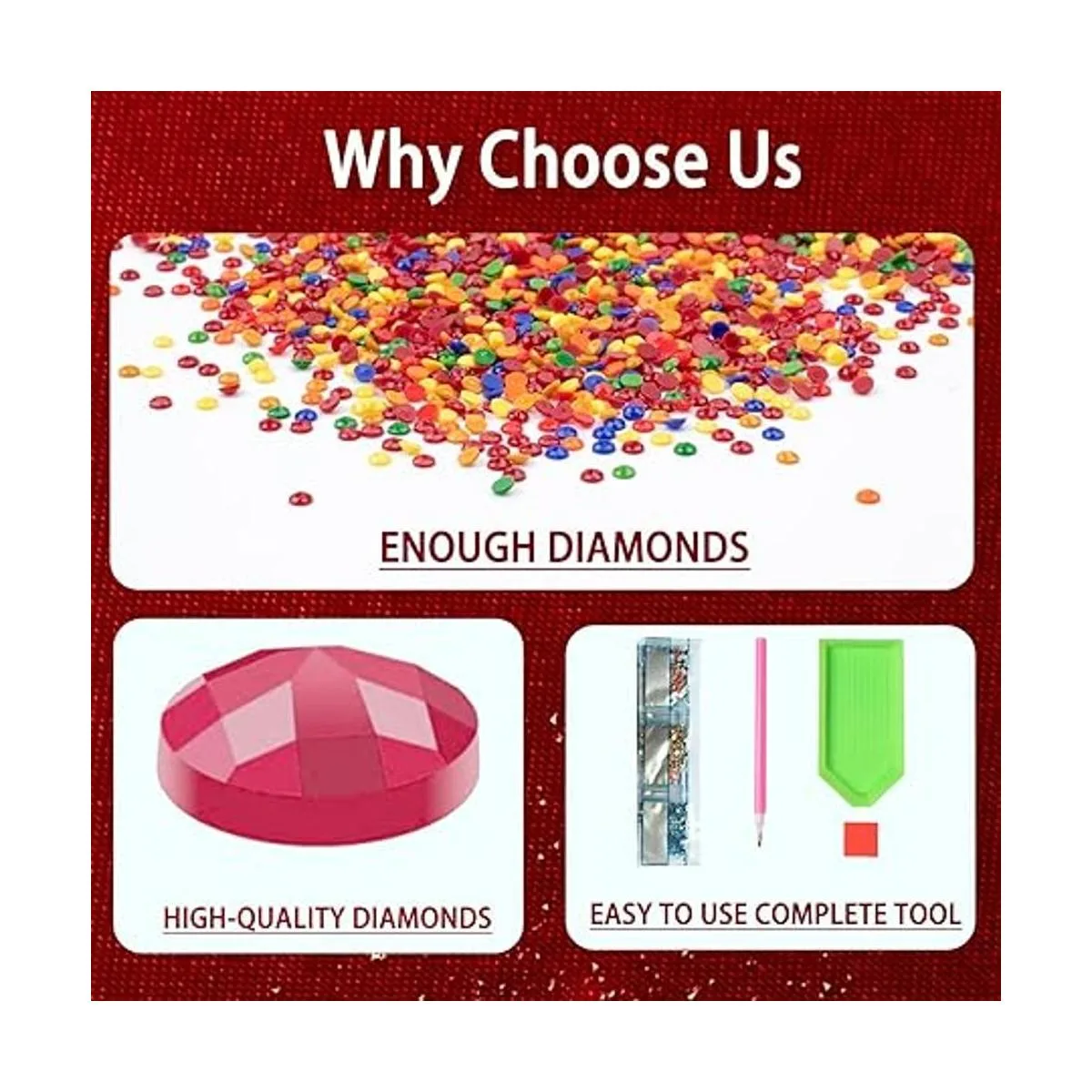 Juego de 9 posavasos de pintura de diamantes de Navidad_6