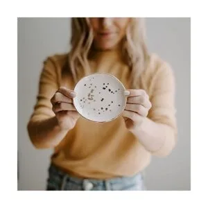 Plato de joyería moteada de oro blanco Bandeja circular_2