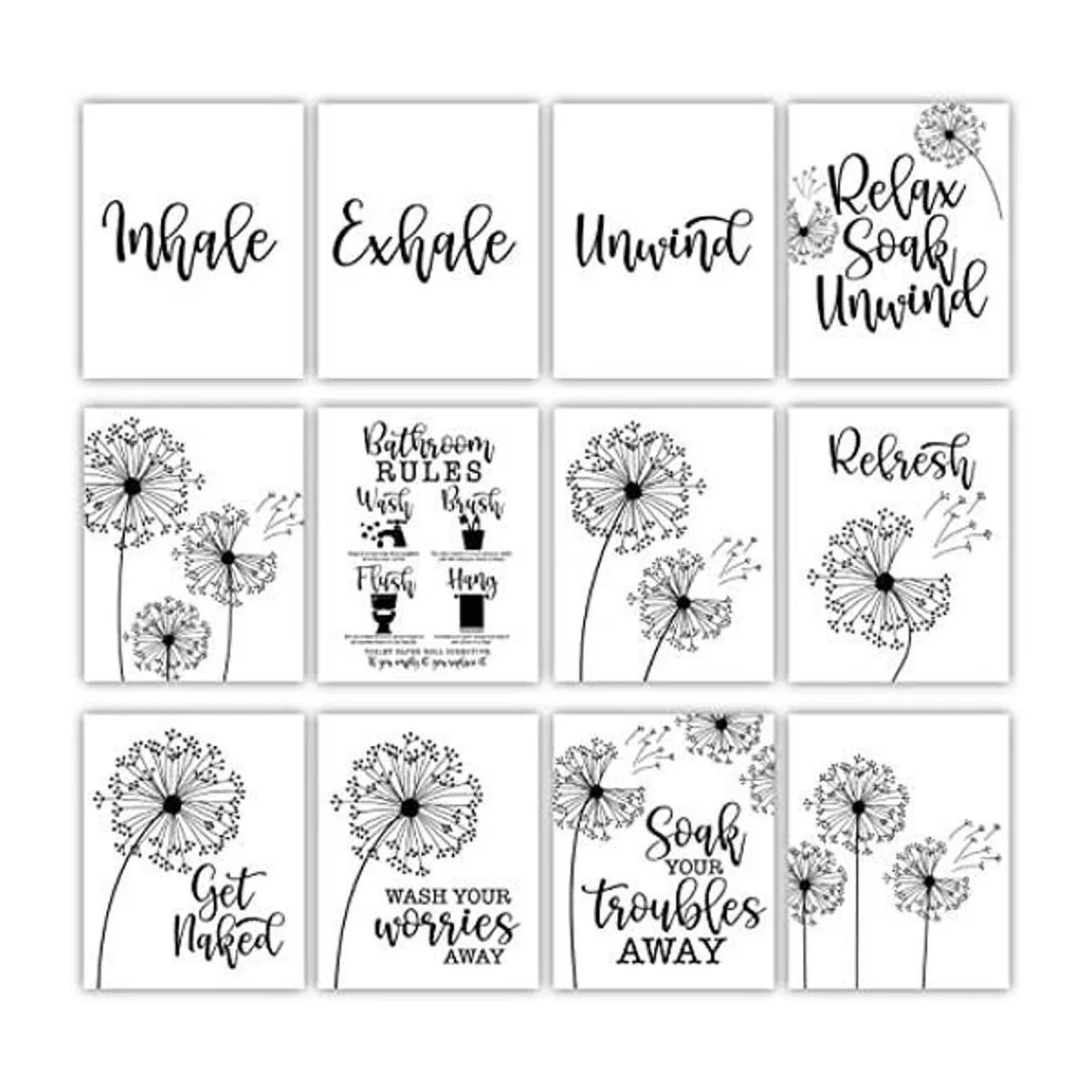 Decoración de pared de 12 dientes de león de 8 x 10_1