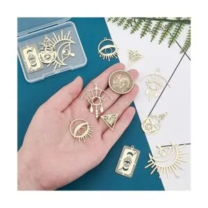 DICOSMETIC Colgante de acero inoxidable de ojo egipcio con_2