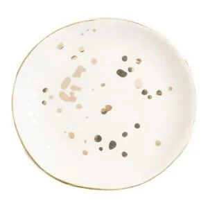Plato de joyería moteada de oro blanco Bandeja circular_1