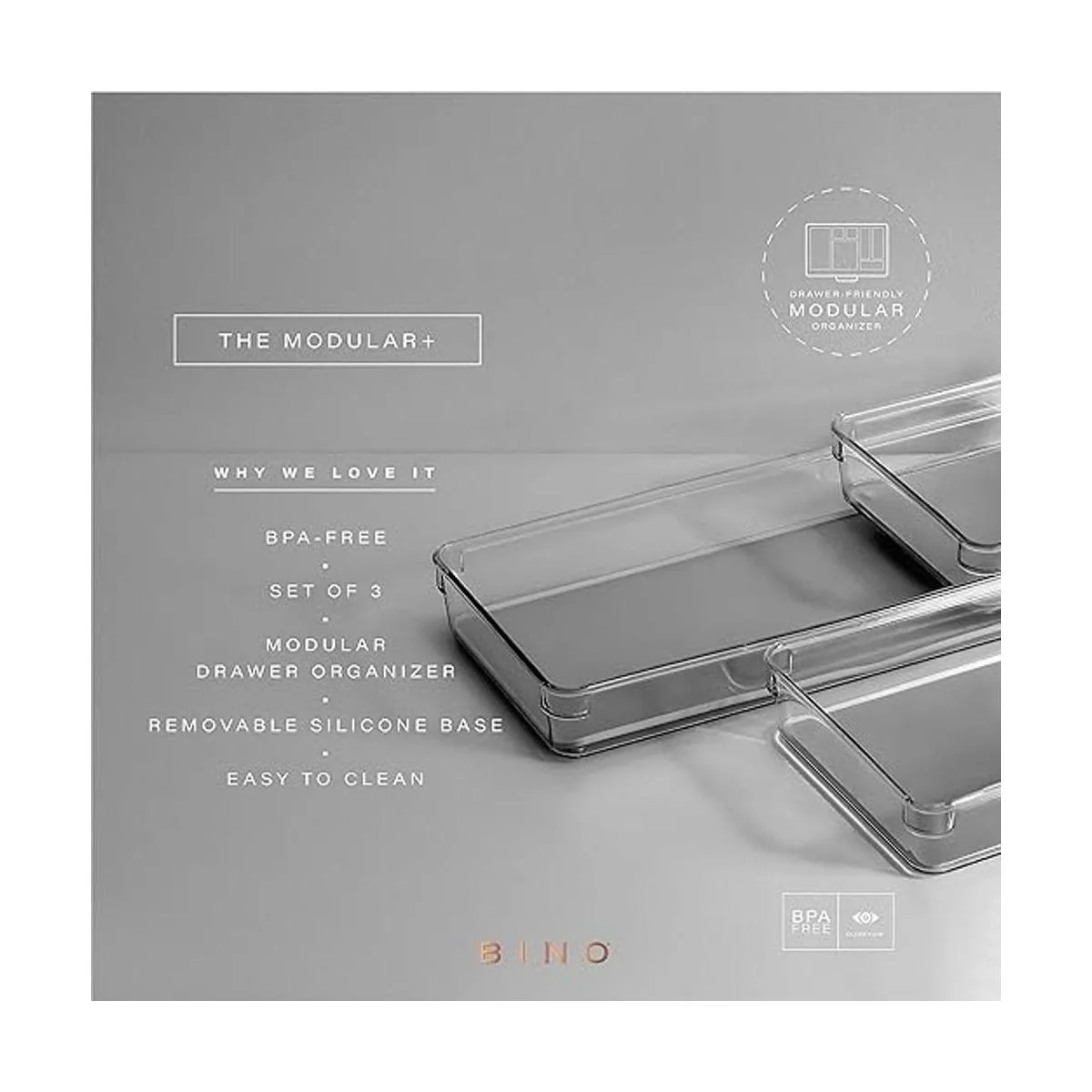 BINO Juego de cubos organizadores de cajones de 3 piezas_2
