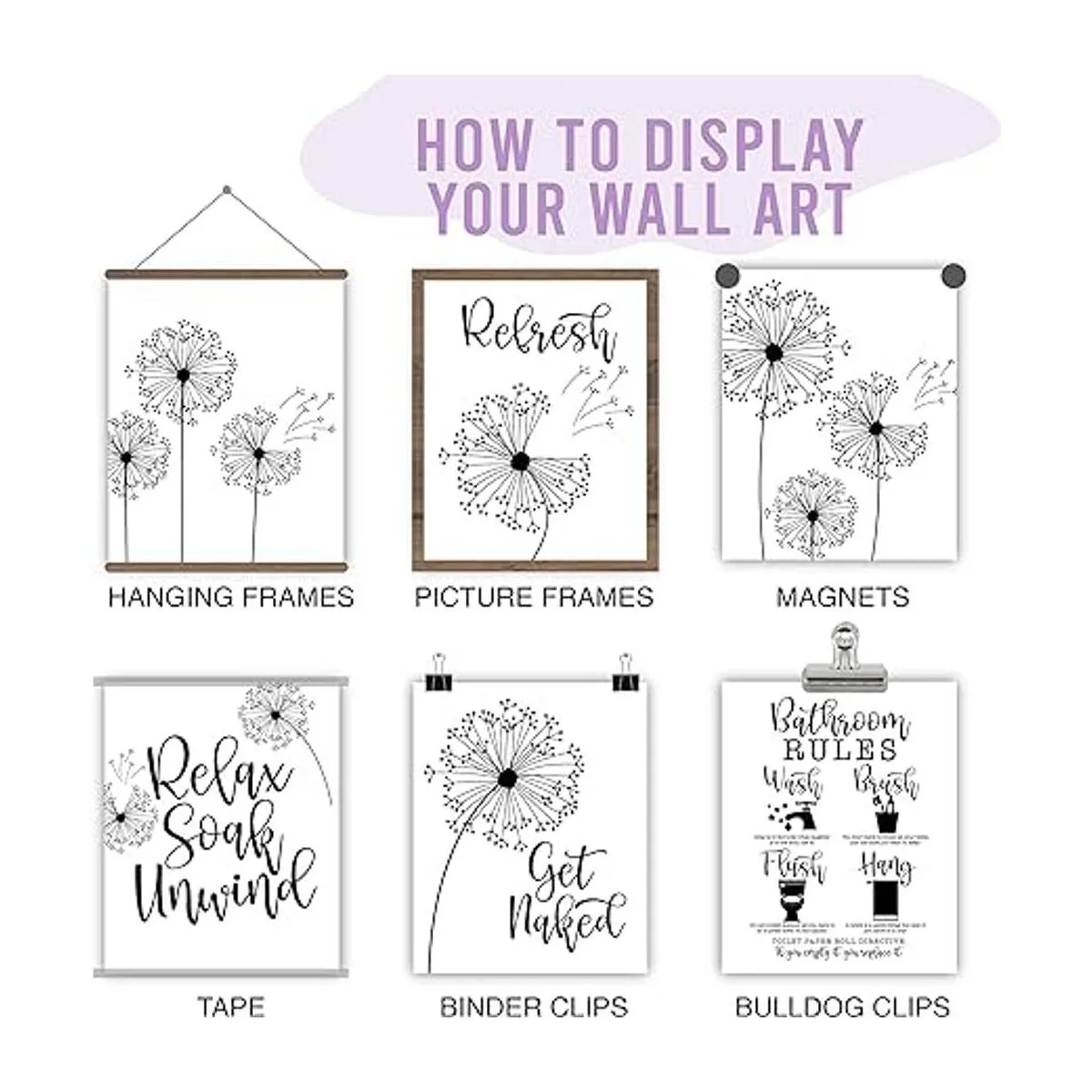 Decoración de pared de 12 dientes de león de 8 x 10_5