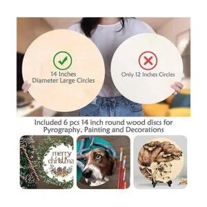 Paquete de 6 círculos redondos de madera de 14 pulgadas_2