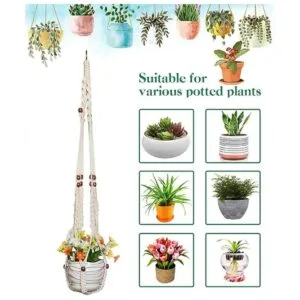 Pack de 5 perchas de macramé hechas a mano de algodón para_3
