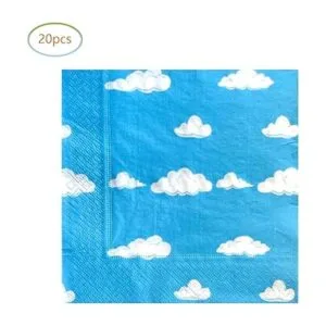 Suministros para fiesta de cumpleaños de nubes azules y_3