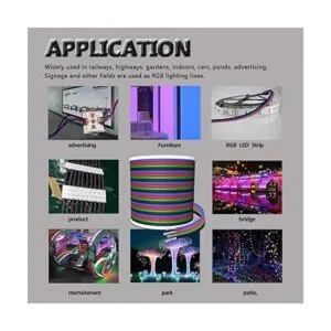 AOTOINK 66 pies 4 color 22 AWG RGB cable de extensión 4pin_4