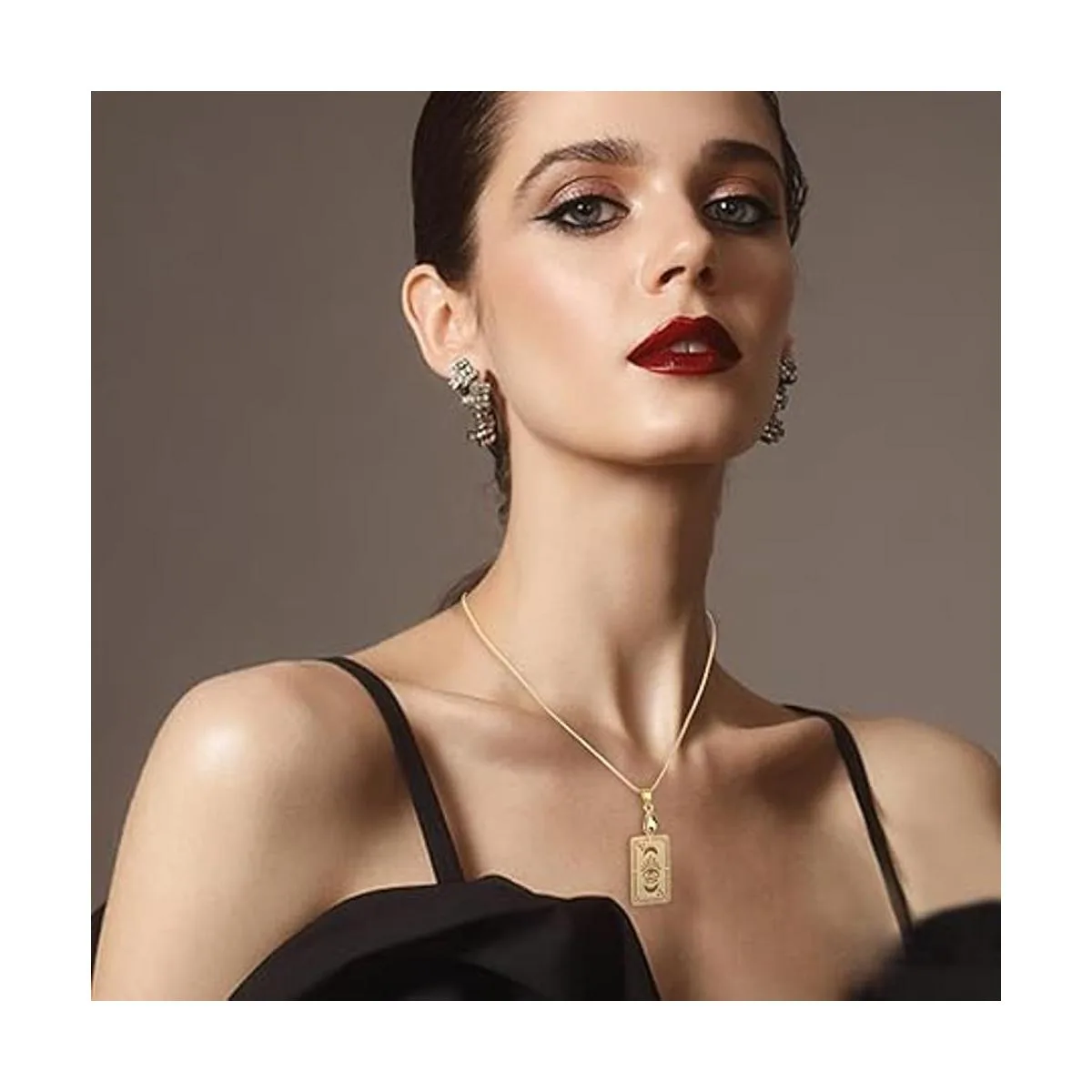 DICOSMETIC Colgante de acero inoxidable de ojo egipcio con_6