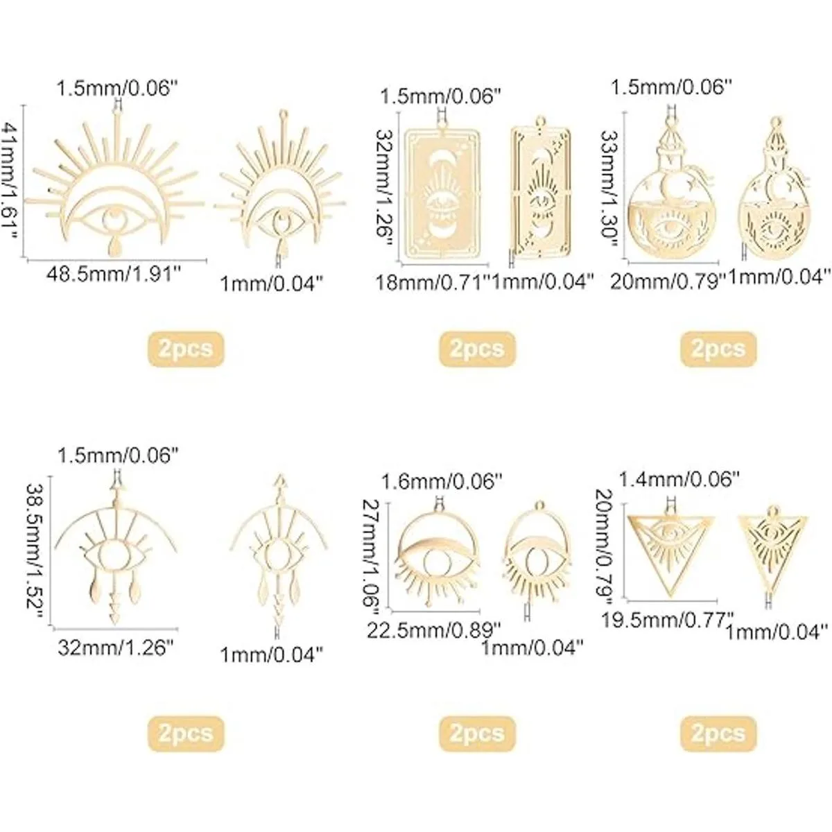 DICOSMETIC Colgante de acero inoxidable de ojo egipcio con_3