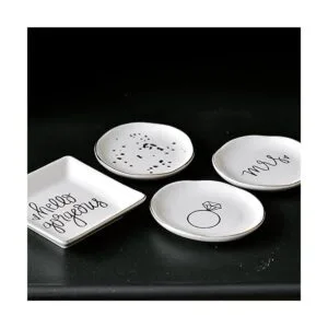 Plato de joyería moteada de oro blanco Bandeja circular_4