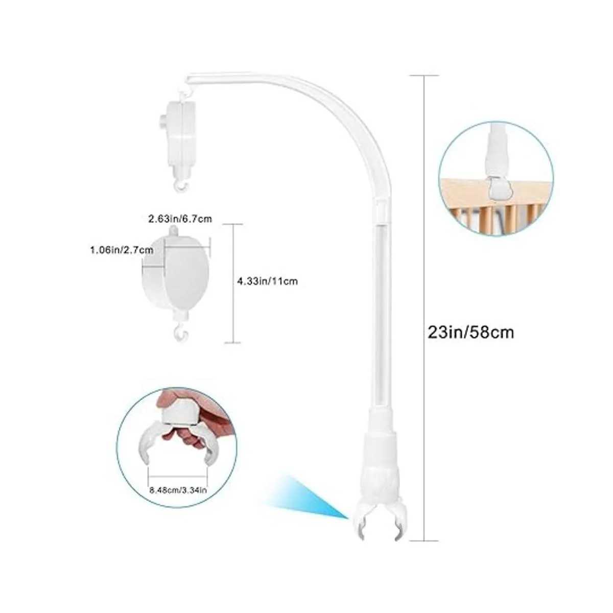 AFUNTA Soporte para la cuna de bebé de 23 pulgadas con_3