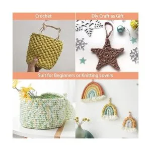 NICEEC 2 madejas de hilo de tela para tejer crochet hilo_5