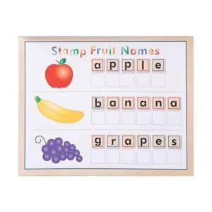 Melissa Doug Juego de sellos de madera con letras y_5