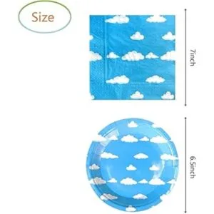 Suministros para fiesta de cumpleaños de nubes azules y_2