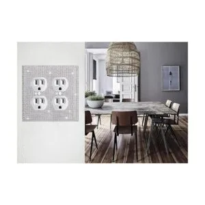 Gaocai Platos de pared plateados brillantes con diamantes_3