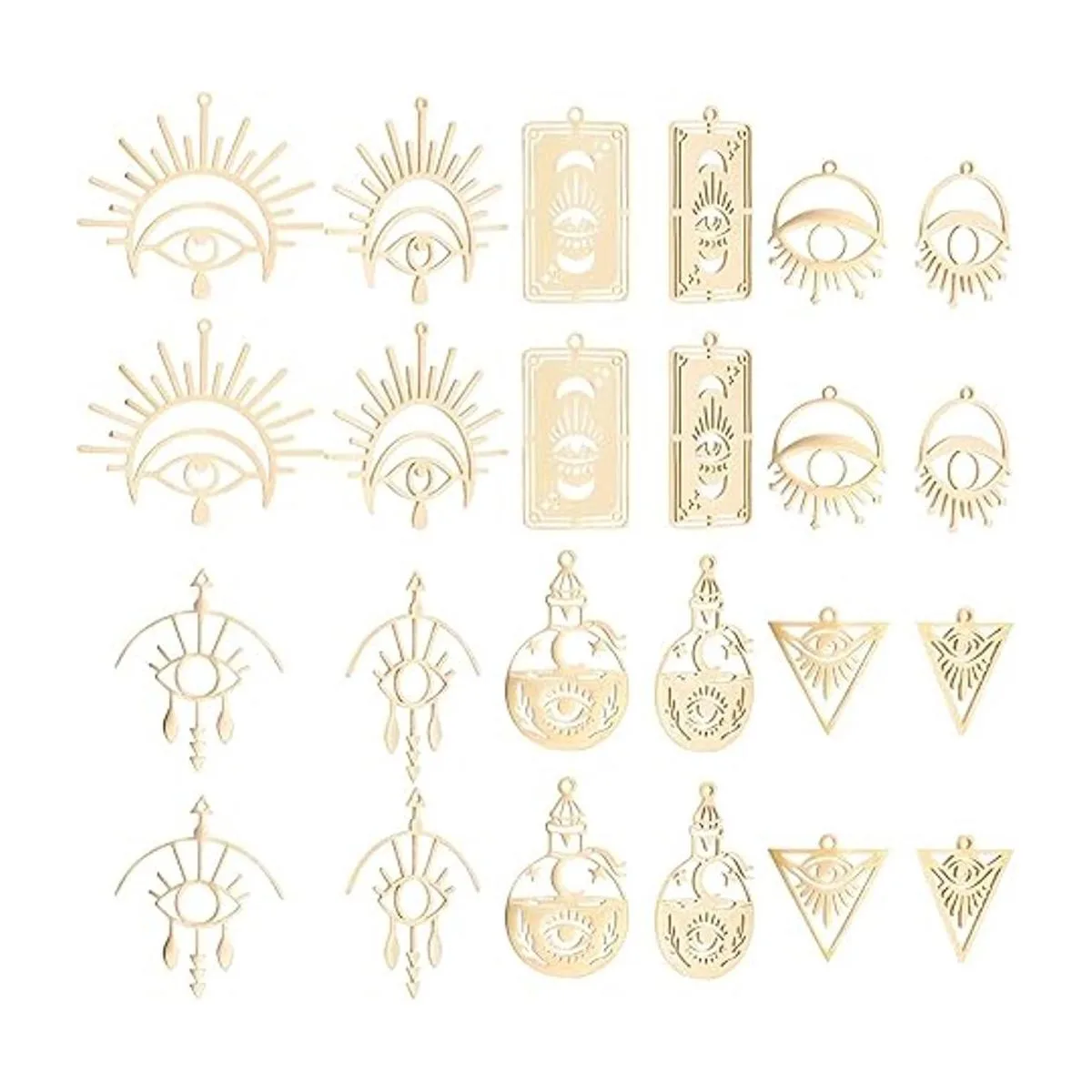 DICOSMETIC Colgante de acero inoxidable de ojo egipcio con_1