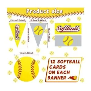4 piezas de decoración de fiesta de sóftbol pancartas_2