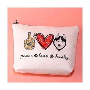 JXGZSO Funny Dog Gift Peace Love Husky Bolsa de_3
