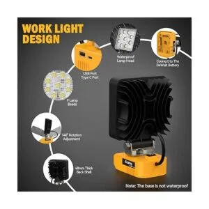 Luz de trabajo mejorada 2022 para DeWALT luces LED_3