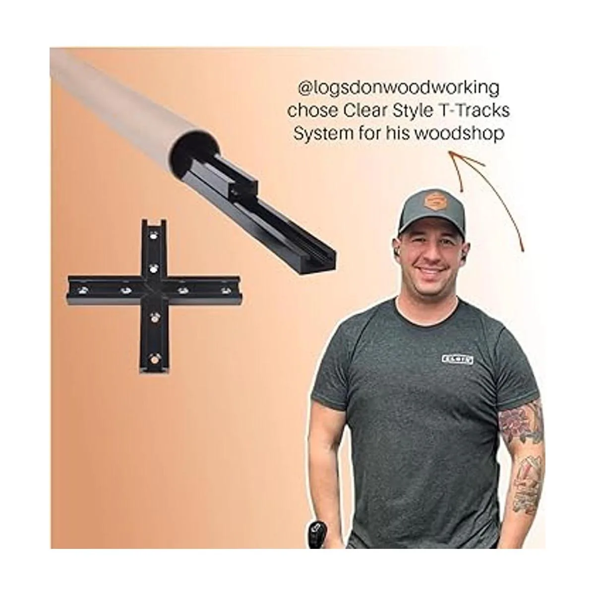 CLEAR STYLE Juego de 4 pistas en T para intersección de_3