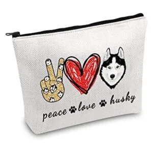 JXGZSO Funny Dog Gift Peace Love Husky Bolsa de_1