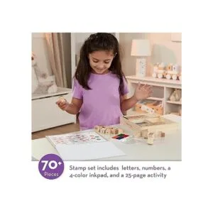 Melissa Doug Juego de sellos de madera con letras y_2