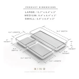 BINO Juego de cubos organizadores de cajones de 3 piezas_3