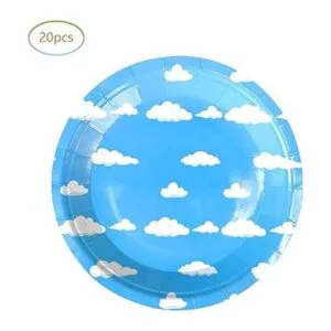 Suministros para fiesta de cumpleaños de nubes azules y_4