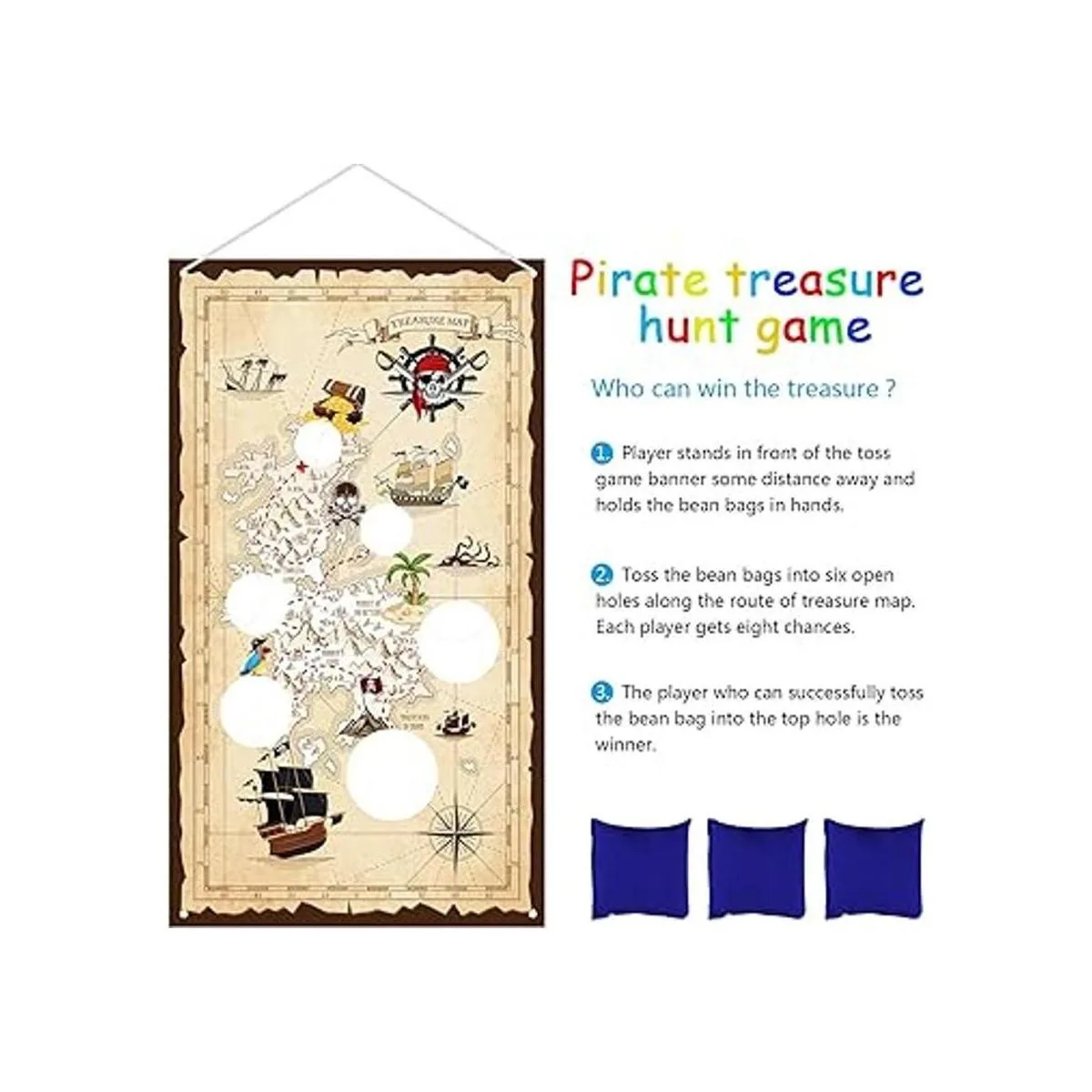 Juego de lanzamiento de puf pirata para niños pancarta_3