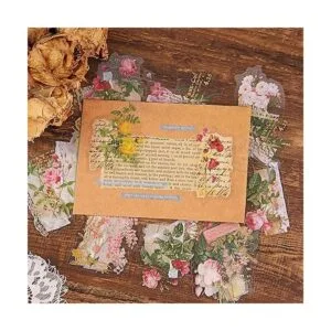 Dizdkizd Calcomanías florales de papel de aluminio dorado_5