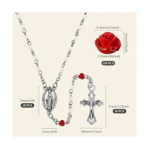 140 piezas de suministros para hacer rosarios cuentas de_4