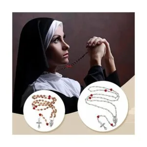 140 piezas de suministros para hacer rosarios cuentas de_6