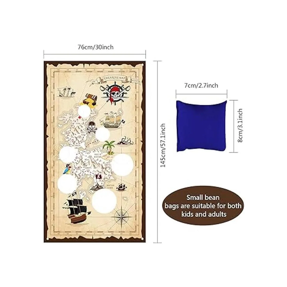 Juego de lanzamiento de puf pirata para niños pancarta_2